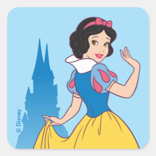 Snow White & Castle Graphic Square Sticker