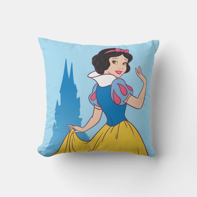 Snow White & Castle Graphic Throw Pillow (Front)