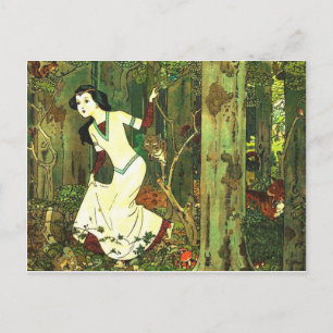 Snow White Chased By Wolves Postcard