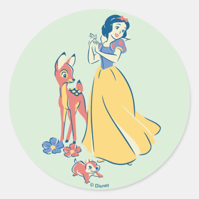 Snow White & Dopey with Friends Classic Round Sticker (Front)
