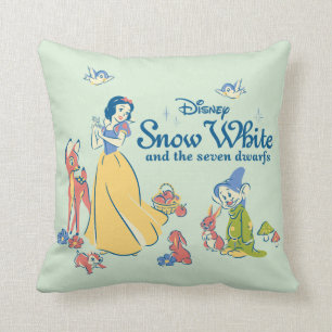 Snow White & Dopey with Friends Throw Pillow