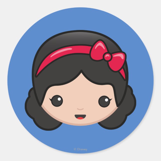 Snow White Emoji Classic Round Sticker (Front)
