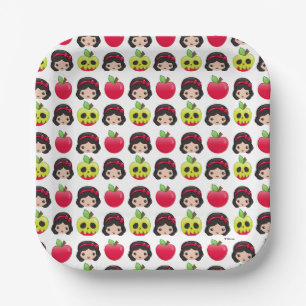 Snow White Emoji Land Pattern Paper Plate