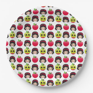 Snow White Emoji Land Pattern Paper Plate
