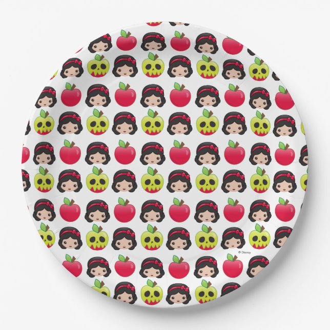 Snow White Emoji Land Pattern Paper Plate (Front)