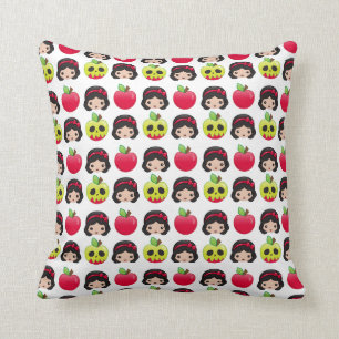 Snow White Emoji Land Pattern Throw Pillow