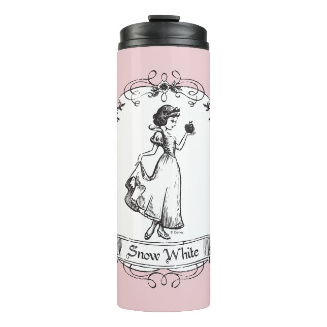 Snow White | Holding Apple - Elegant Sketch Thermal Tumbler (Front)