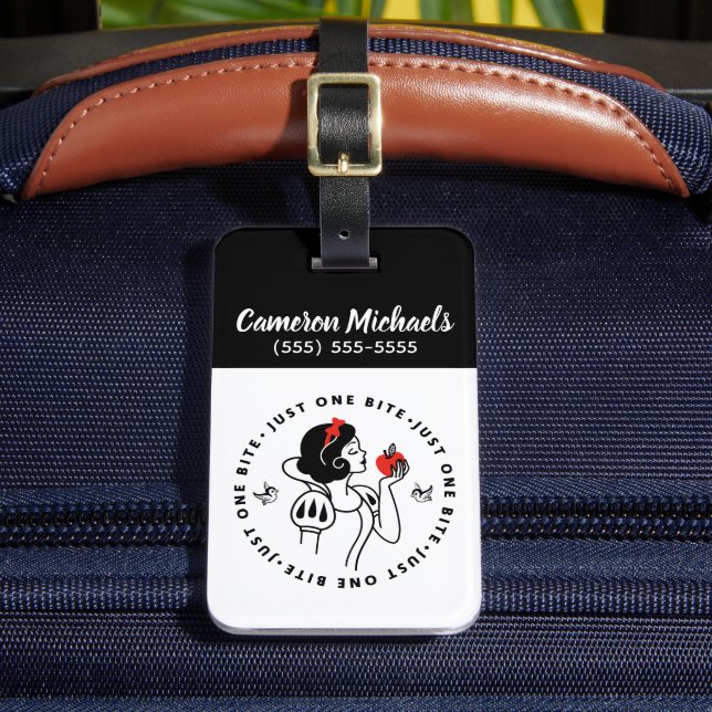 Snow White | Just One Bite Luggage Tag (Front Insitu 2)