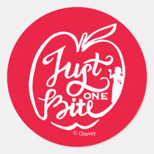 Snow White   Just One Bite - White Classic Round Sticker