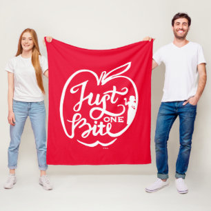 Snow White Just One Bite - White Fleece Blanket