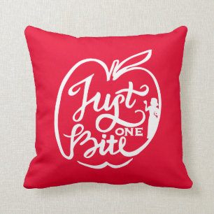 Snow White Just One Bite - White Throw Pillow