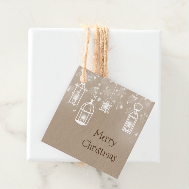 Snow white lanterns favour tags (In Situ)