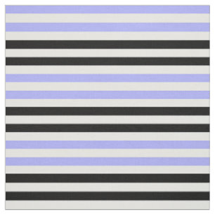 Snow white, Light blue, midnight black stipe Fabric