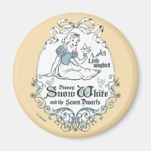 Snow White Lovely Little Songbird Magnet