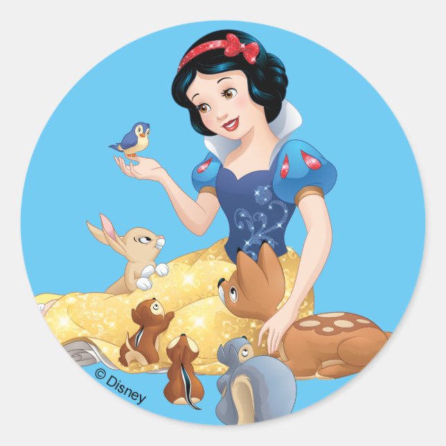 Snow White | Make Time For Buddies Classic Round Sticker (Front)