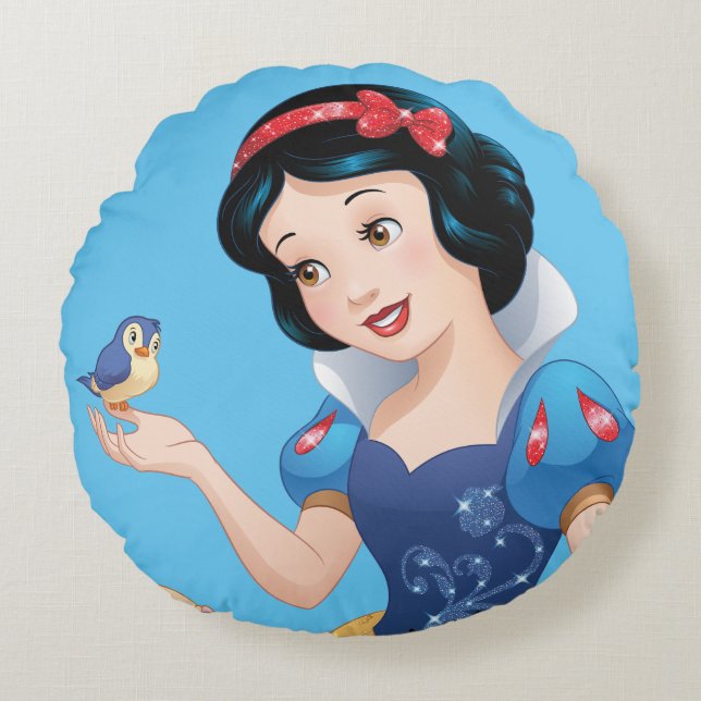 Snow White | Make Time For Buddies Round Pillow (Front)