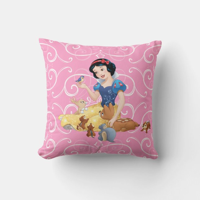 Snow White | Make Time For Buddies Throw Pillow (Front)