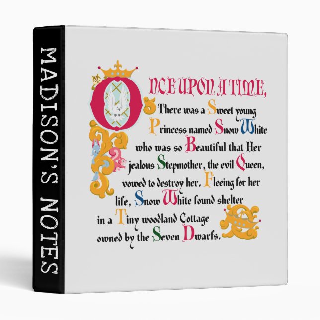 Snow White | Once Upon A Time Binder (Front/Spine)
