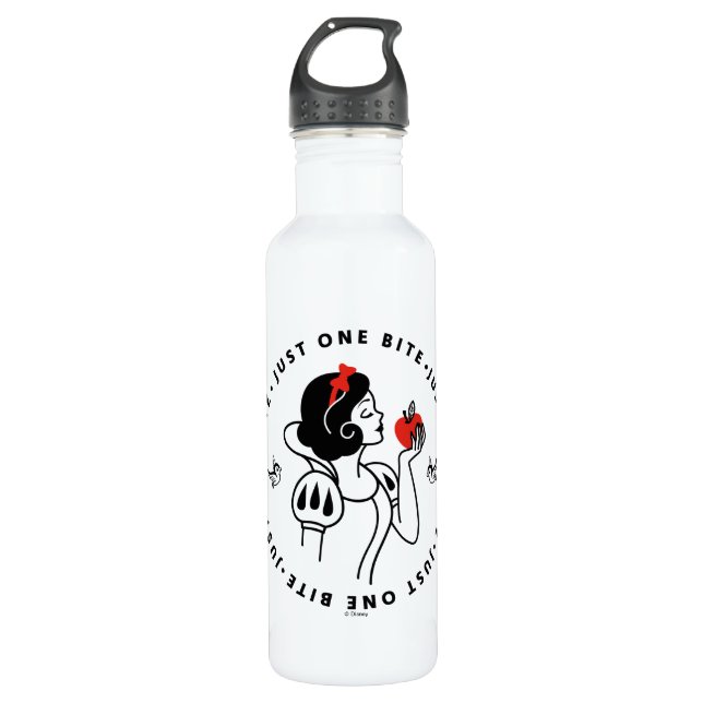 Snow White Outline Graphic "Just One Bite" 710 Ml Water Bottle (Front)