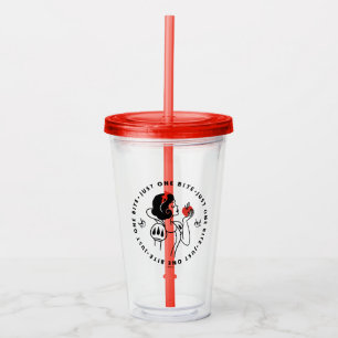 Snow White Outline Graphic "Just One Bite" Acrylic Tumbler