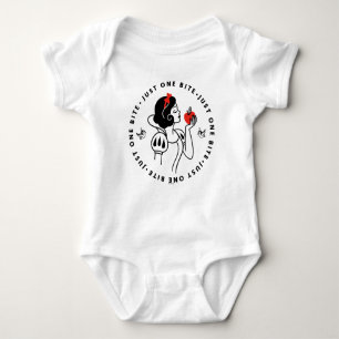 Snow White Outline Graphic "Just One Bite" Baby Bodysuit