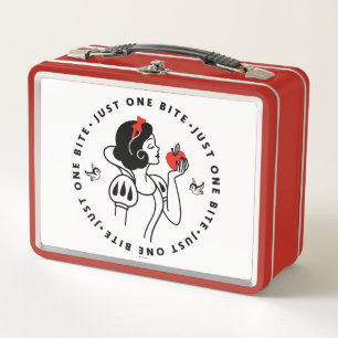 Snow White Outline Graphic "Just One Bite" Metal Lunch Box