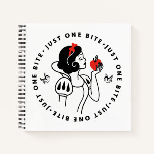Snow White Outline Graphic "Just One Bite" Notebook