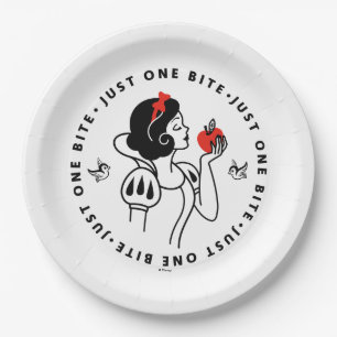 Snow White Outline Graphic "Just One Bite" Paper Plate