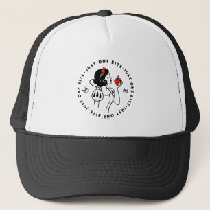 Snow White Outline Graphic "Just One Bite" Trucker Hat