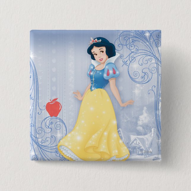 Snow White Princess 2 Inch Square Button (Front)