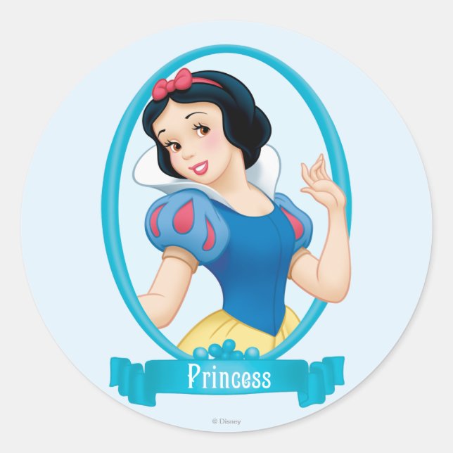 Snow White Princess Classic Round Sticker (Front)