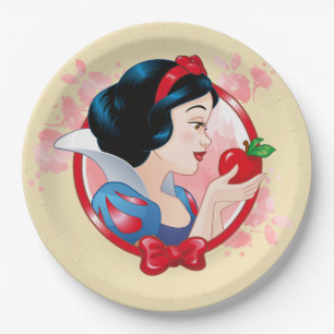 Snow White   Red Apple And Bow Paper Plate