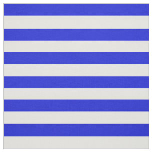 Snow white, Royal blue stipe, stripes Fabric