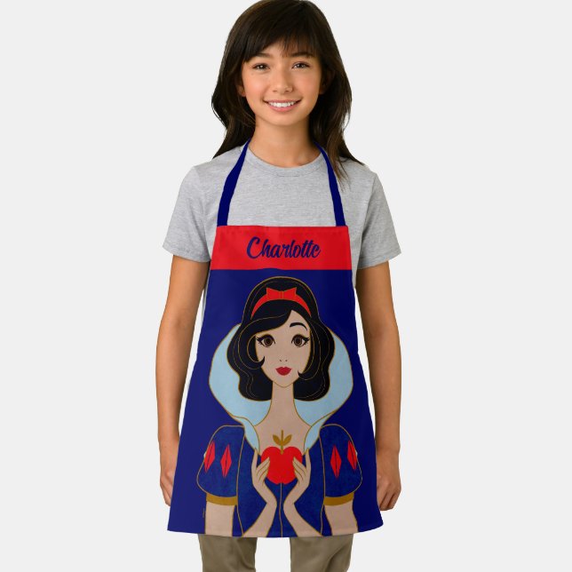 Snow White Stylized Character Badge Personalized Apron (Insitu)