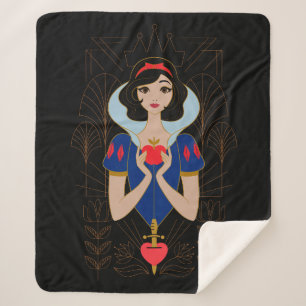 Snow White Stylized Character Badge Sherpa Blanket
