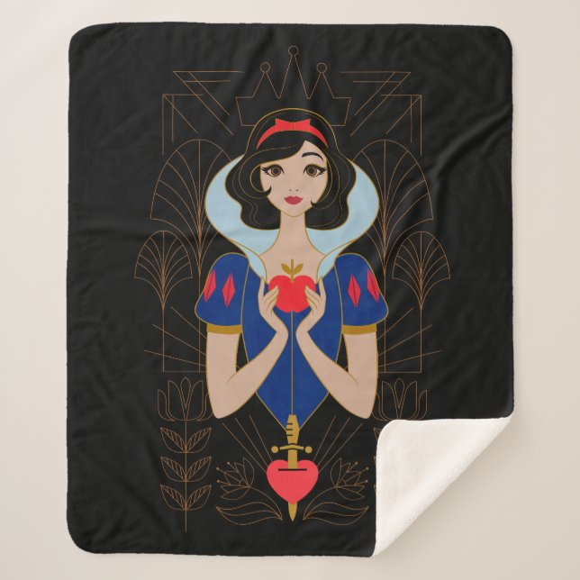 Snow White Stylized Character Badge Sherpa Blanket (Front)