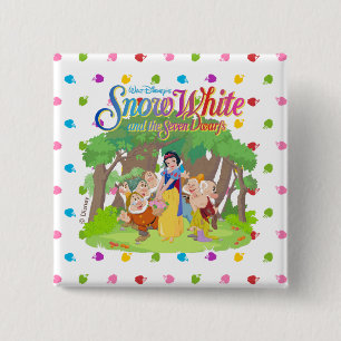 Snow White & the Seven Dwarfs   Wishes Come True 2 Inch Square Button