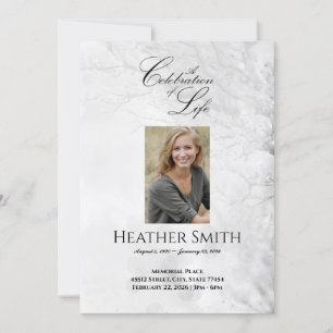 Snow White Tree Celebration of Life Funeral Invitation