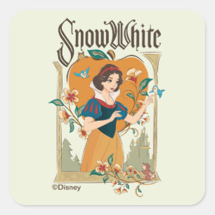 Snow White Vintage Decorative Graphic Square Sticker