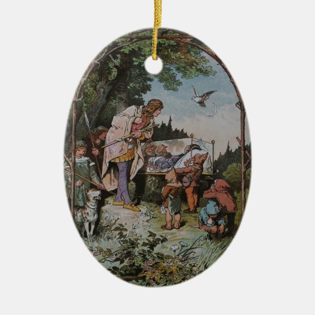 Snow White Waits to be Wakened by the Prince Ceramic Ornament (Front)