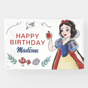 Snow White   Watercolor Birthday Banner