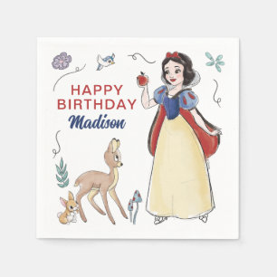 Snow White   Watercolor Birthday Napkin