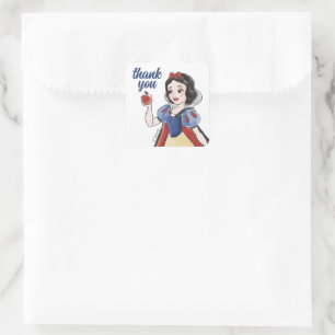 Snow White   Watercolor Birthday Square Sticker