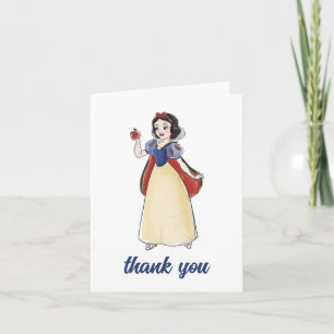 Snow White   Watercolor Birthday Thank You Card