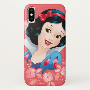 Snow White   Watercolor Floral Frame iPhone X Case