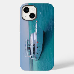 Snow-white yacht  near the White Island in Red Sea Case-Mate iPhone 14 Case