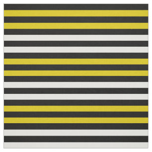 Snow white, Yellow gold, midnight black stipe Fabric