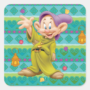 Snow White's Dopey Square Sticker
