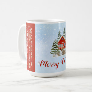 Snow Winter Cottage Fir Trees Christmas  Coffee Mug