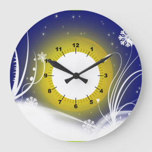 Snow Winter Happy Family Friends Destiny Season Large Clock